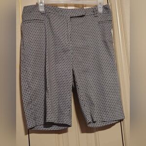 Women's Vintage Y2K Geometric Black and White Long Shorts